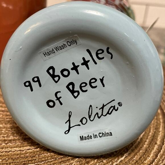 Lolita Hand Painted Pilsner Glass 99 Bottles of Beer on the Wall  NEW in Box - Picture 4 of 11